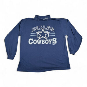 Vintage Dallas Cowboys Shirt Adult EXTRA LARGE Blue True Fan Turtleneck NFL 90s